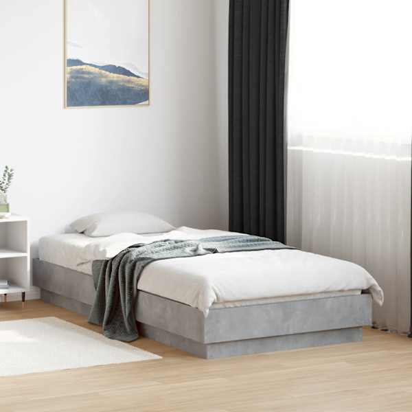 Voodiraam, betoonhall, 90 × 190 cm, tehispuit — mudel 839633