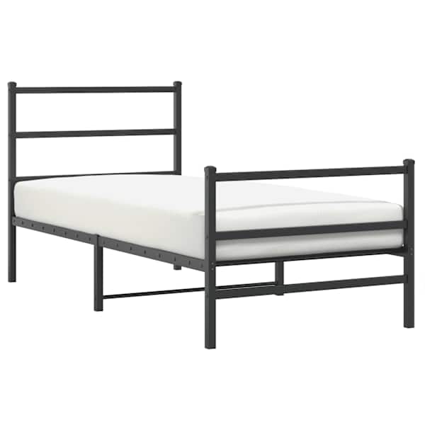 Voodiraam, must, 90 × 190 cm, metall