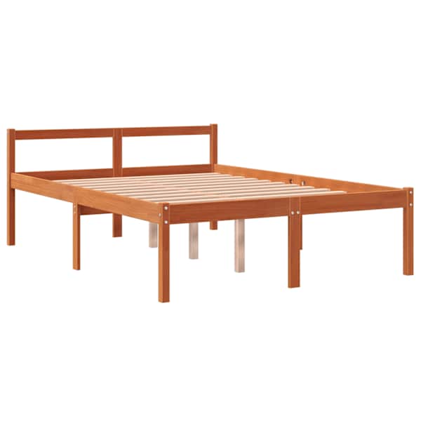 Voodiraam, vahapruun, 140 × 190 cm, männipuit — mudel 844154