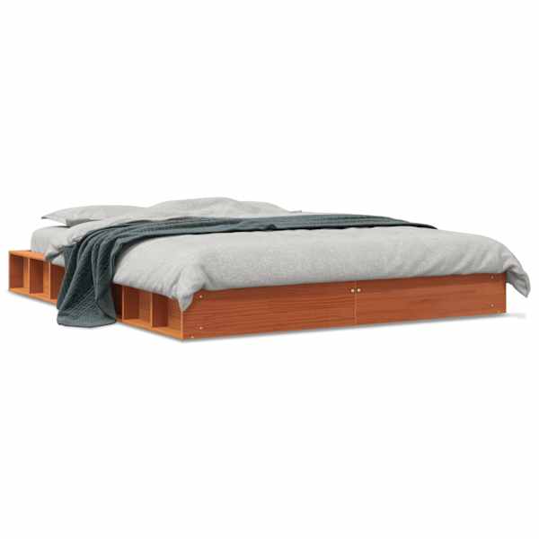 Voodiraam, vahapruun, 150 × 200 cm, männipuit