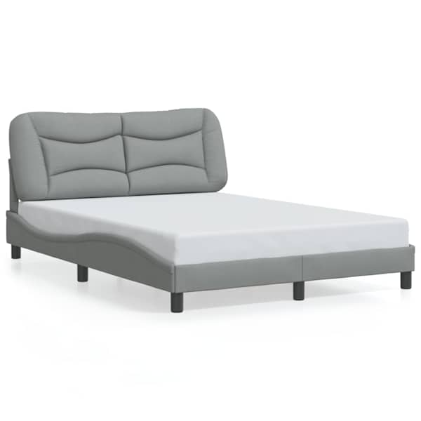 Voodiraam, helehall, 140 × 190 cm, kangas — mudel 3207765