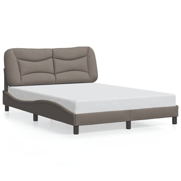 Voodiraam, pruunikashall, 140 × 190 cm, kangas — mudel 3207769
