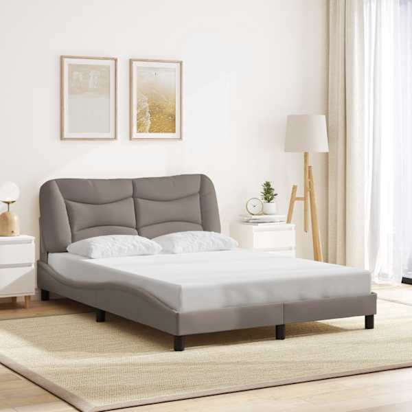 Voodiraam, pruunikashall, 140 × 190 cm, kangas — mudel 3207769