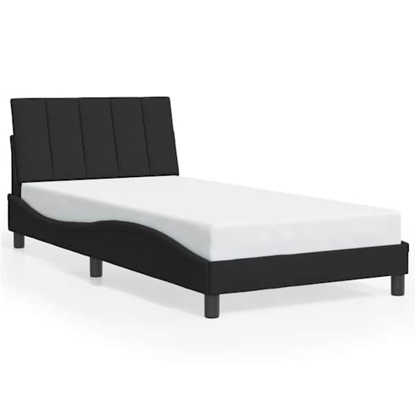 Voodiraam, must, 100 × 200 cm, samet — mudel 3207833