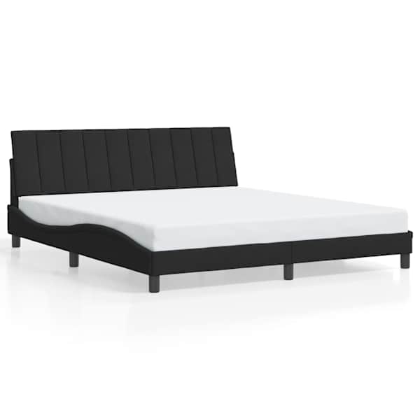 Voodiraam, must, 180 × 200 cm, samet — mudel 3207863