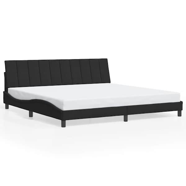 Voodiraam, must, 200 × 200 cm, samet — mudel 3207869