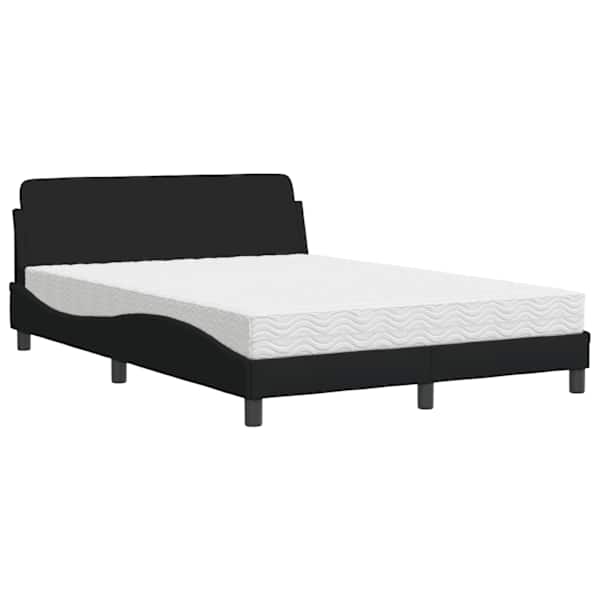Voodiraam koos poroloonmadratsiga, must, 140 × 190 cm, kangas — mudel 3208386