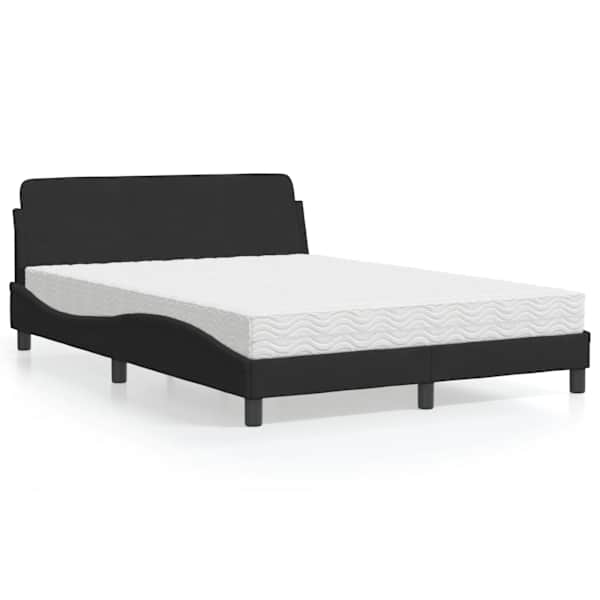 Voodiraam koos poroloonmadratsiga, must, 140 × 190 cm, samet — mudel 3208393