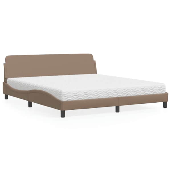 Voodiraam koos poroloonmadratsiga, cappuccino, 180 × 200 cm, kunstnahk — mudel 3208461