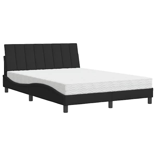 Voodiraam koos poroloonmadratsiga, must, 120 × 200 cm, samet — mudel 3208588