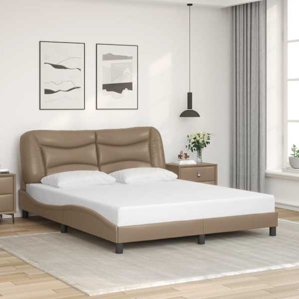 LED-valgustusega voodiraam, cappuccino, 160 × 200 cm — mudel 3213945
