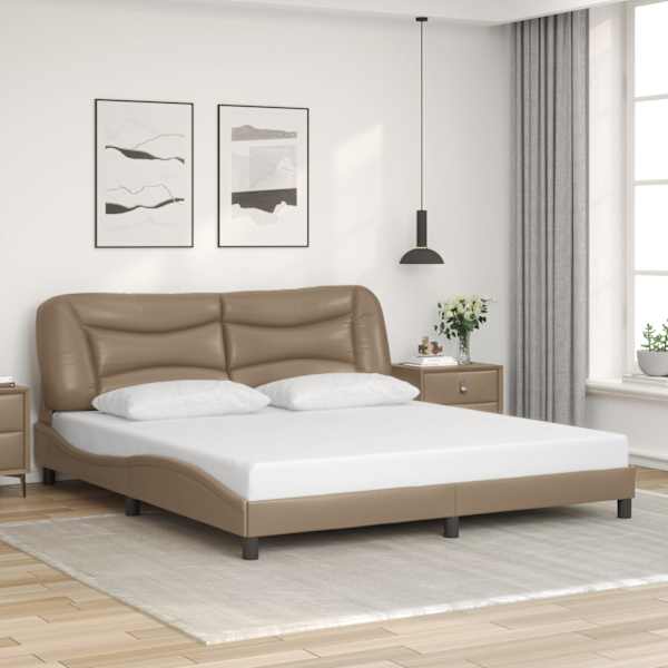LED-valgustusega voodiraam, cappuccino, 180 × 200 cm — mudel 3213952