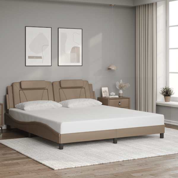 LED-valgustusega voodiraam, cappuccino, 180 × 200 cm — mudel 3214040