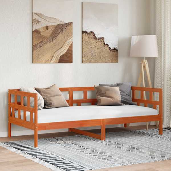 Diivanvoodi, vahapruun, 80 × 200 cm, männipuit — mudel 844409