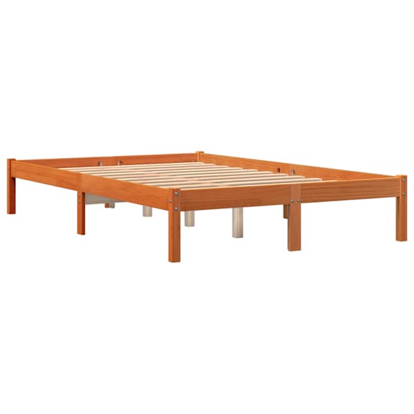 Voodiraam, vahapruun, 140 × 200 cm, männipuit — mudel 844857