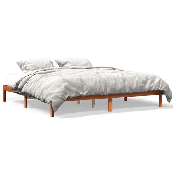 Voodiraam, vahapruun, 200 × 200 cm, männipuit — mudel 844869