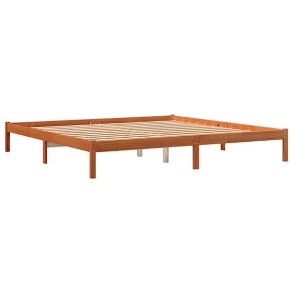 Voodiraam, vahapruun, 200 × 200 cm, männipuit — mudel 844869
