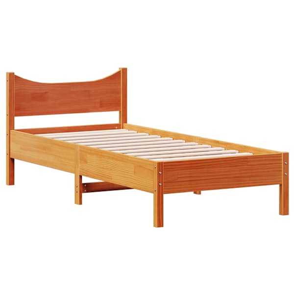 Voodiraam, vahapruun, 75 × 190 cm, männipuit — mudel 844760