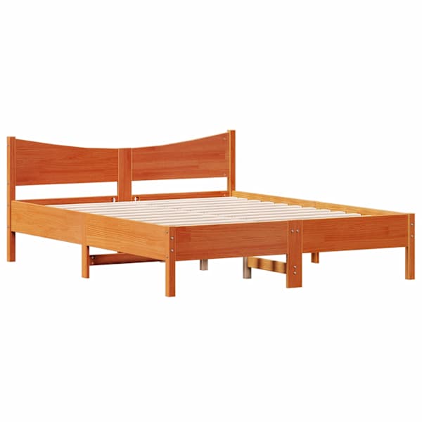 Voodiraam, vahapruun, 150 × 200 cm, männipuit — mudel 3216368