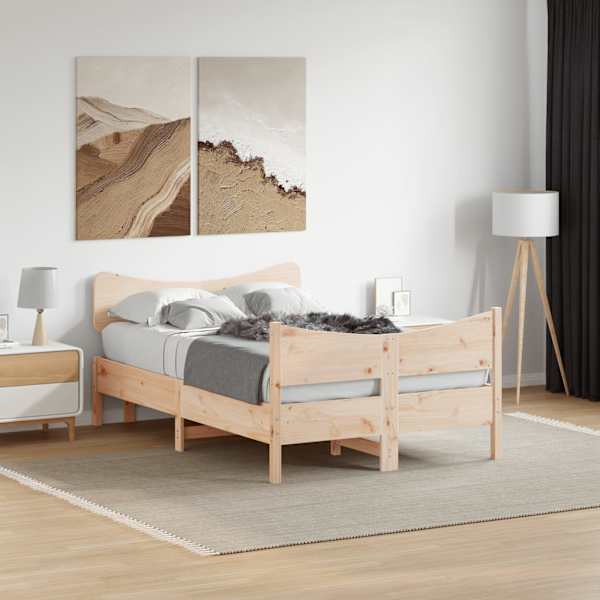 Voodiraam, 120 × 190 cm, männipuit — mudel 3216399