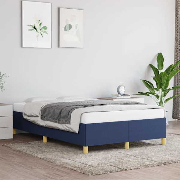 Voodiraam, sinine, 120 × 190 cm, kangas — mudel 379521