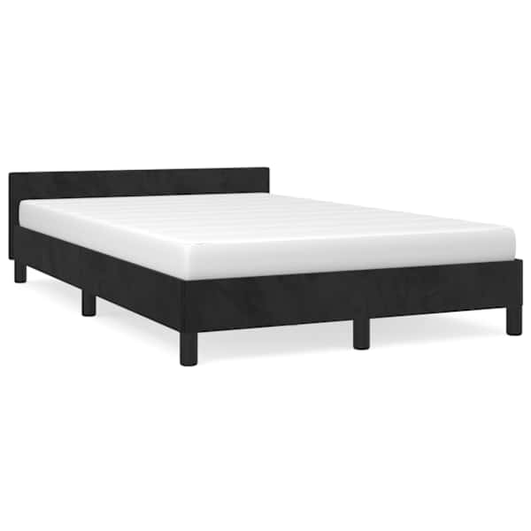 Voodiraam, must, 120 × 190 cm, samet — mudel 379549