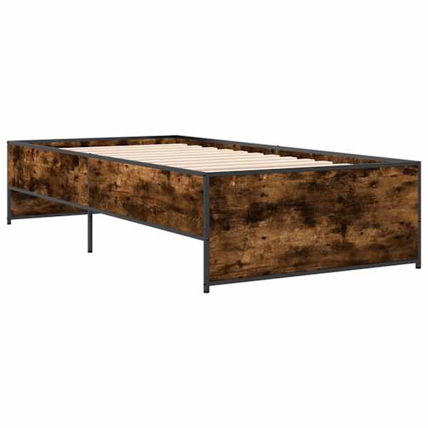 Voodiraam, suitsutatud tamm, 90 × 200 cm, tehispuit — mudel 845243
