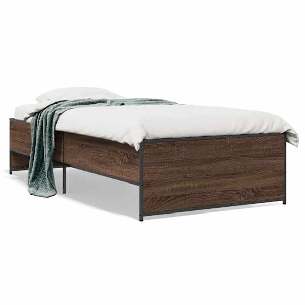 Voodiraam, pruun tamm, 90 × 190 cm, tehispuit — mudel 845250