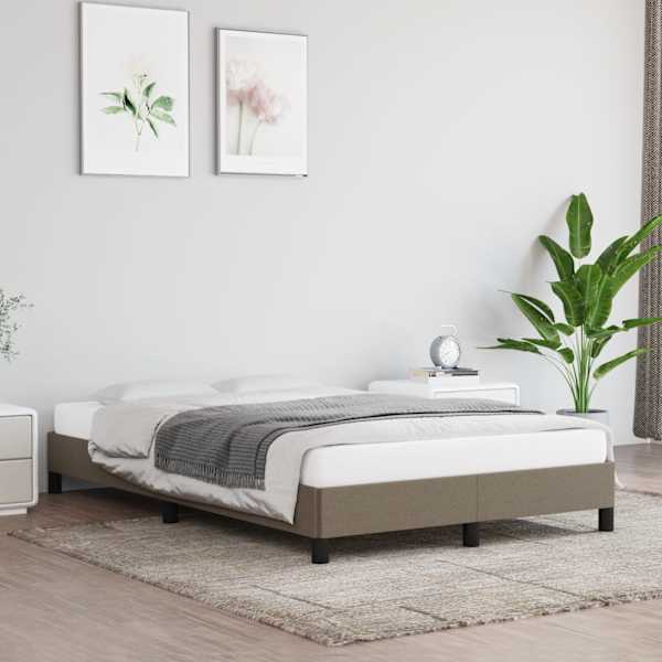 Voodiraam, pruunikashall, 120 × 190 cm, kangas — mudel 3269609
