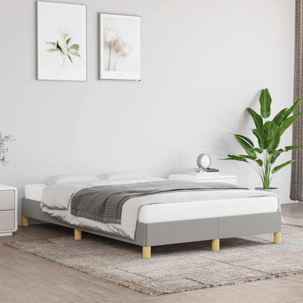 Voodiraam, helehall, 120 × 190 cm, kangas — mudel 3269612
