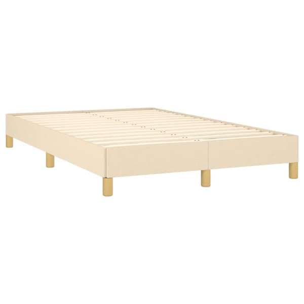 Voodiraam, kreemjasvalge, 120 × 190 cm, kangas — mudel 3269617