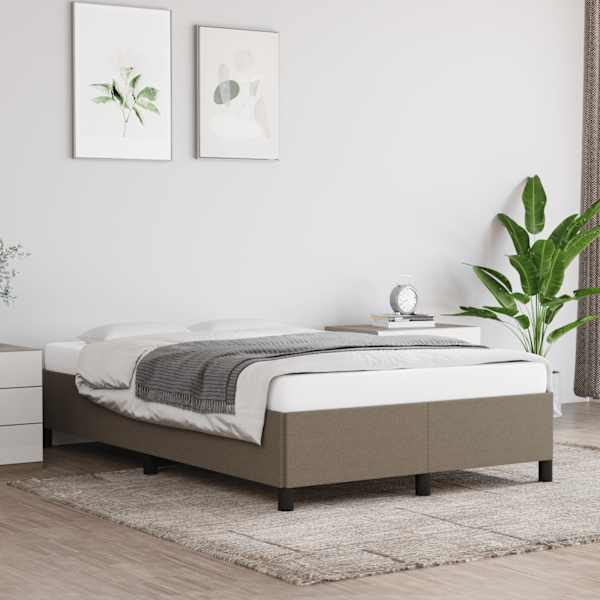 Voodiraam, pruunikashall, 120 × 190 cm, kangas — mudel 3269635