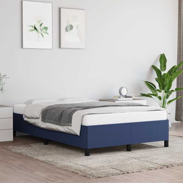 Voodiraam, sinine, 120 × 190 cm, kangas — mudel 3269637