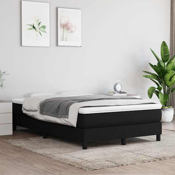 Kontinentaalvoodi koos madratsiga, must, 120 × 190 cm, kangas — mudel 3269659