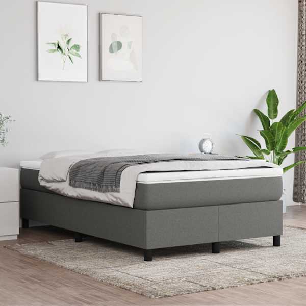 Kontinentaalvoodi koos madratsiga, tumehall, 120 × 190 cm, kangas — mudel 3269684