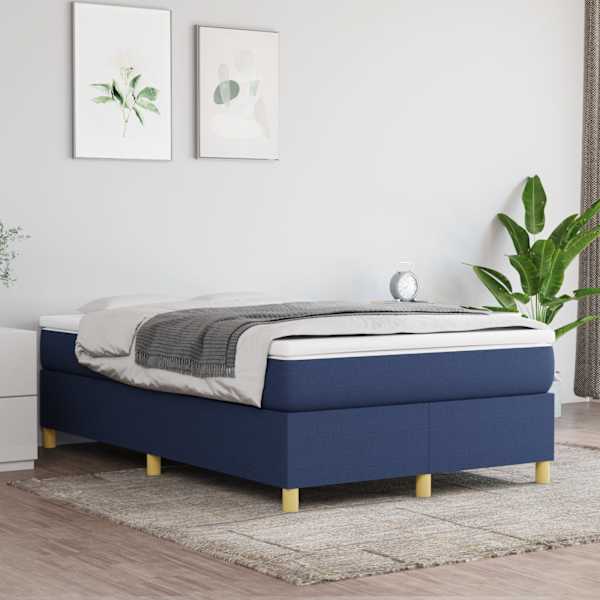 Kontinentaalvoodi koos madratsiga, sinine, 120 × 190 cm, kangas — mudel 3269696