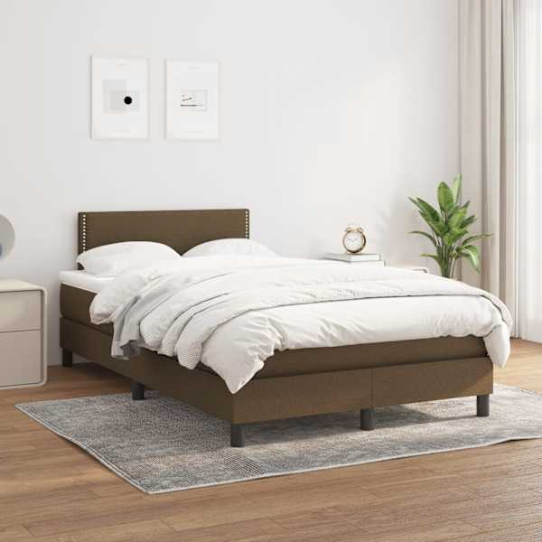 Kontinentaalvoodi koos madratsiga, tumepruun, 120 × 190 cm, kangas — mudel 3269719