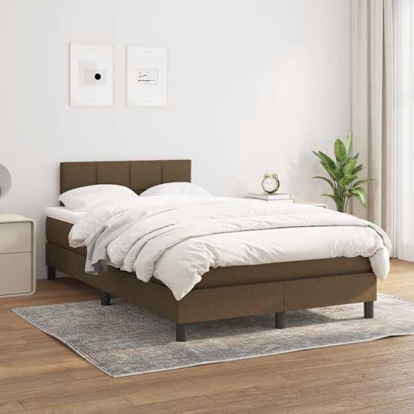 Kontinentaalvoodi koos madratsiga, tumepruun, 120 × 190 cm, kangas — mudel 3269726