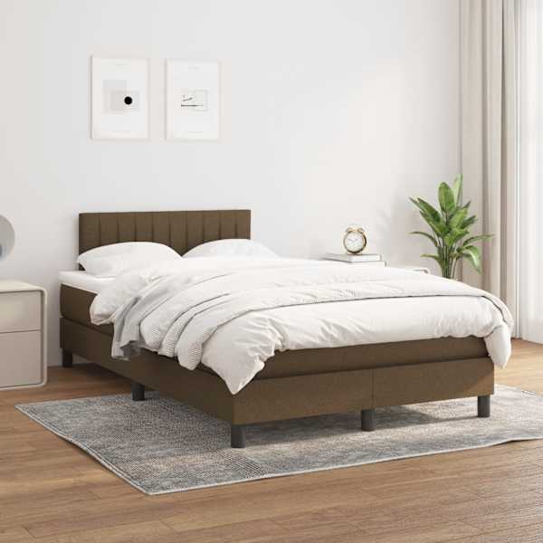 Kontinentaalvoodi koos madratsiga, tumepruun, 120 × 190 cm, kangas — mudel 3269740
