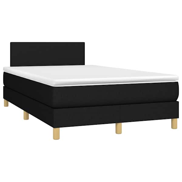 Kontinentaalvoodi koos madratsiga, must, 120 × 190 cm, kangas — mudel 3269760