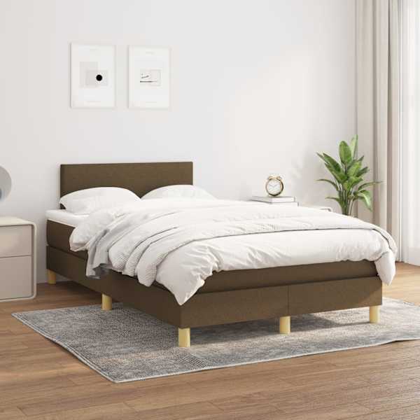 Kontinentaalvoodi koos madratsiga, tumepruun, 120 × 190 cm, kangas — mudel 3269761