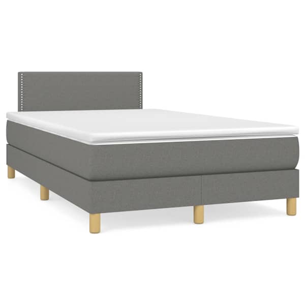 Kontinentaalvoodi koos madratsiga, tumehall, 120 × 190 cm, kangas — mudel 3269766