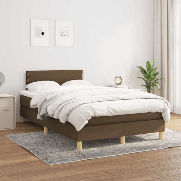 Kontinentaalvoodi koos madratsiga, tumepruun, 120 × 190 cm, kangas — mudel 3269768