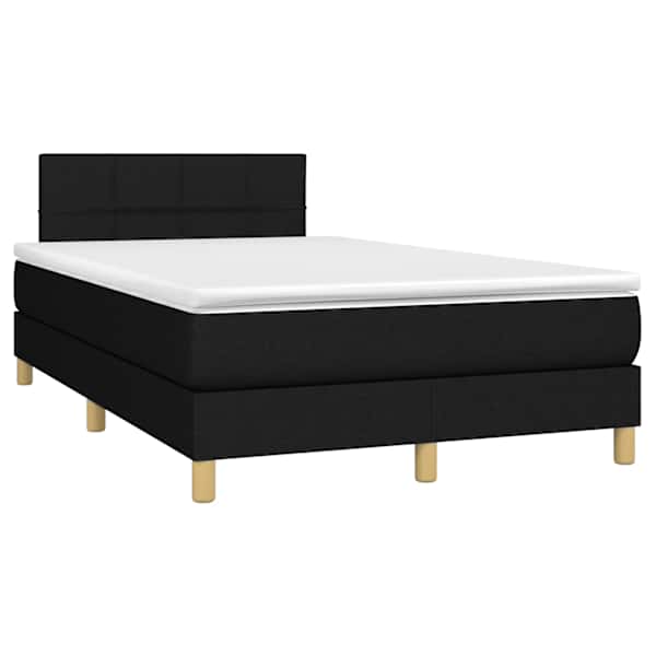 Kontinentaalvoodi koos madratsiga, must, 120 × 190 cm, kangas — mudel 3269774