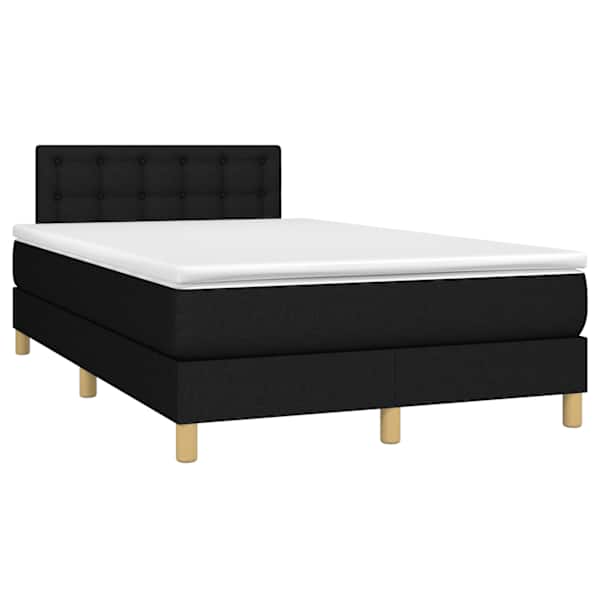 Kontinentaalvoodi koos madratsiga, must, 120 × 190 cm, kangas — mudel 3269802