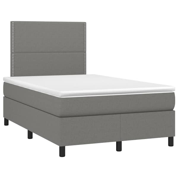 Kontinentaalvoodi koos madratsiga, tumehall, 120 × 190 cm, kangas — mudel 3269875