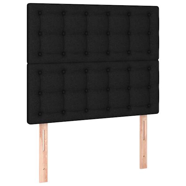 Kontinentaalvoodi koos madratsiga, must, 120 × 190 cm, kangas — mudel 3269911