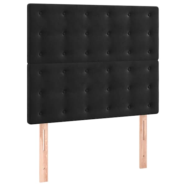 Kontinentaalvoodi koos madratsiga, must, 120 × 190 cm, samet — mudel 3270021