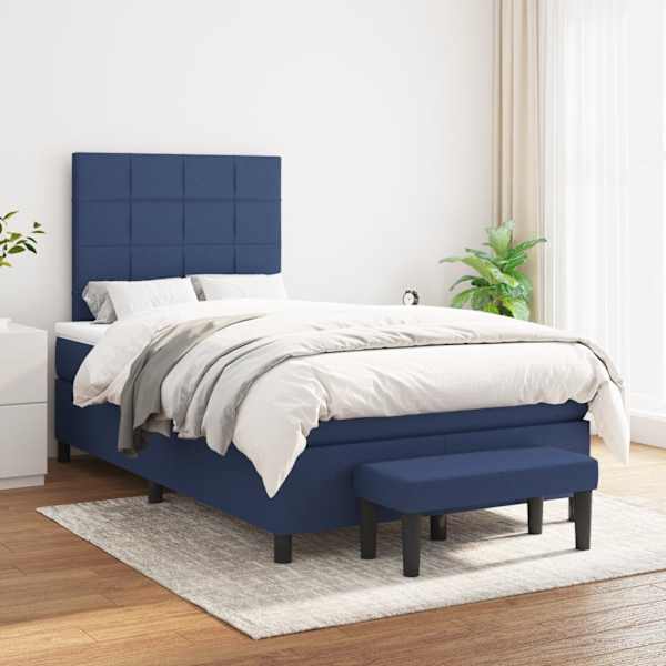 Kontinentaalvoodi koos madratsiga, sinine, 120 × 190 cm, kangas — mudel 3270361