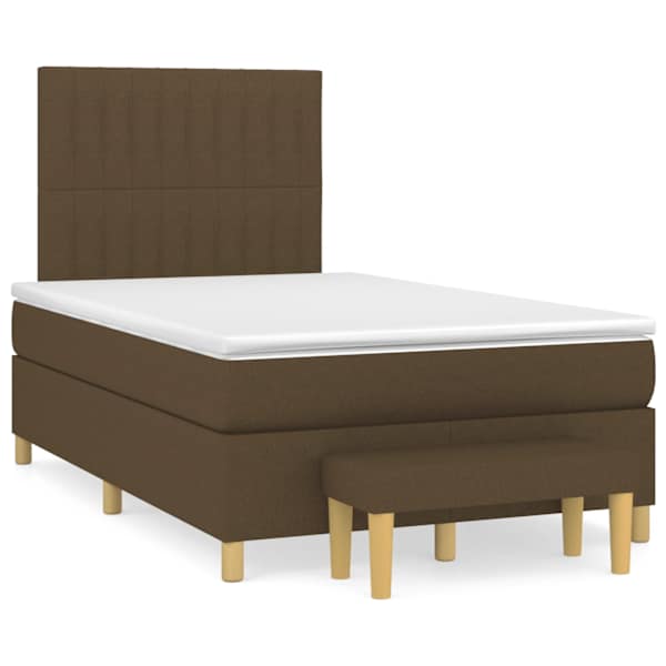Kontinentaalvoodi koos madratsiga, tumepruun, 120 × 190 cm, kangas — mudel 3270421